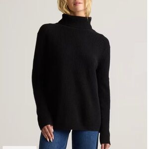 Quince Black Cowl Neck Sweater